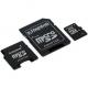 Kingston MicroSDHC Memory Card 8Gb + 2 Adattori (SD+Mini SD)